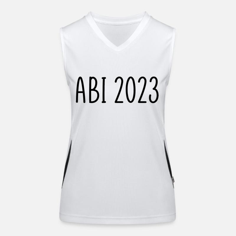Abitur 2023 Spruch Abi 23 Funktionelles Kontrast-Tank Top für Frauen