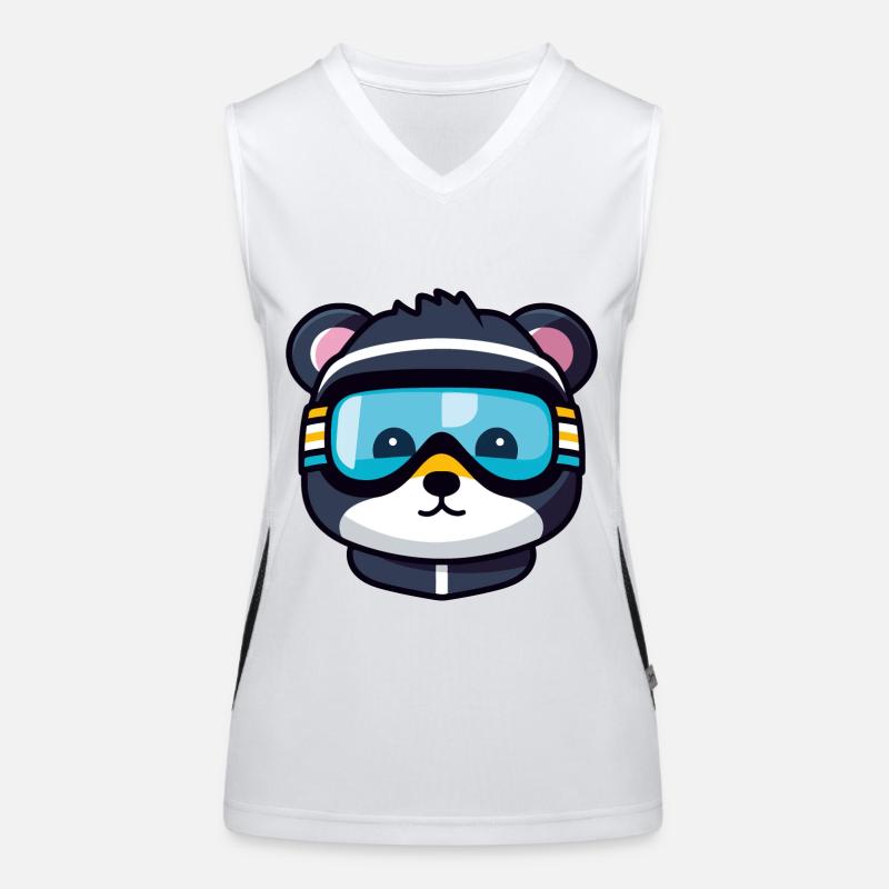 Bande dessinée Ski Bear Débardeur respirant contrasté Femme