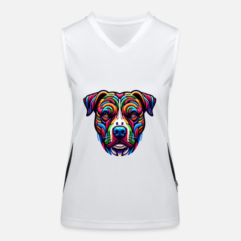 Mera Art Painted Dog three Women's Functional Contrast Tank Top