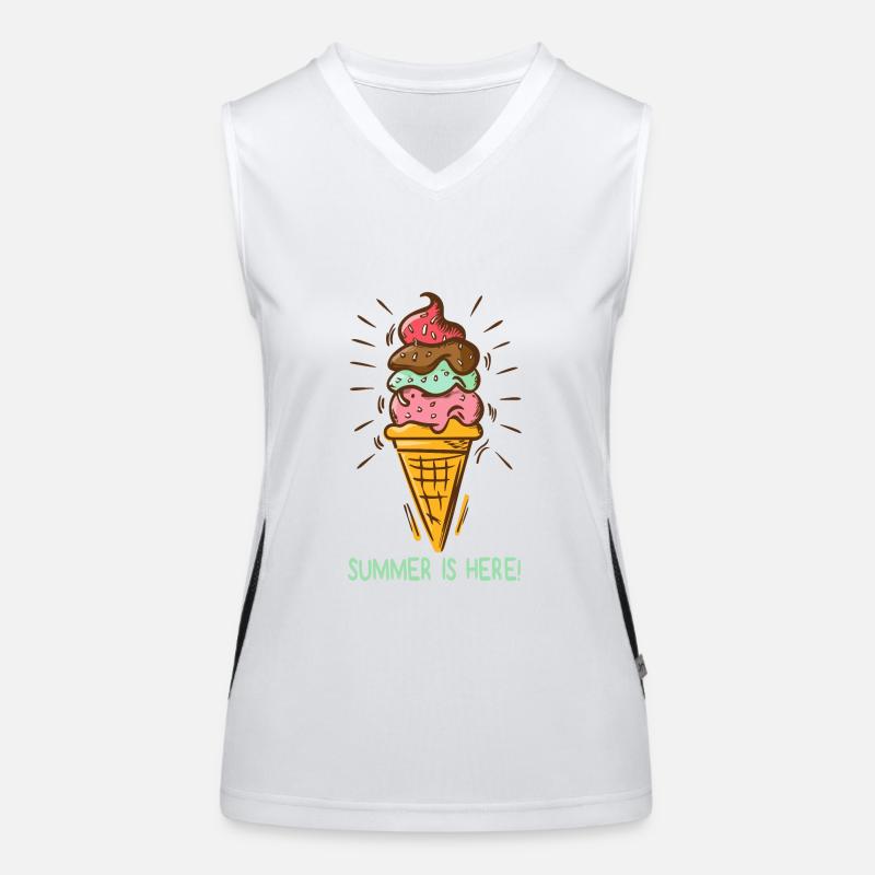 Eis Summer is here Eiscreme Eisdiele Sommerzeit Funktionelles Kontrast-Tank Top für Frauen