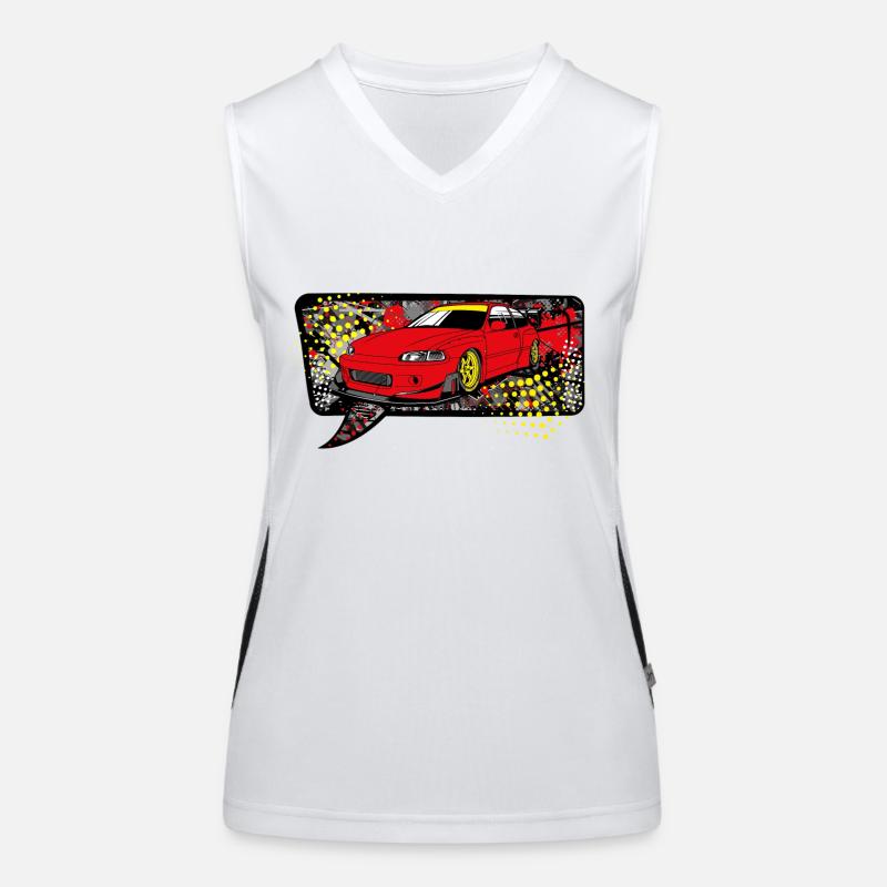 Red car bubble Funktionelles Kontrast-Tank Top für Frauen