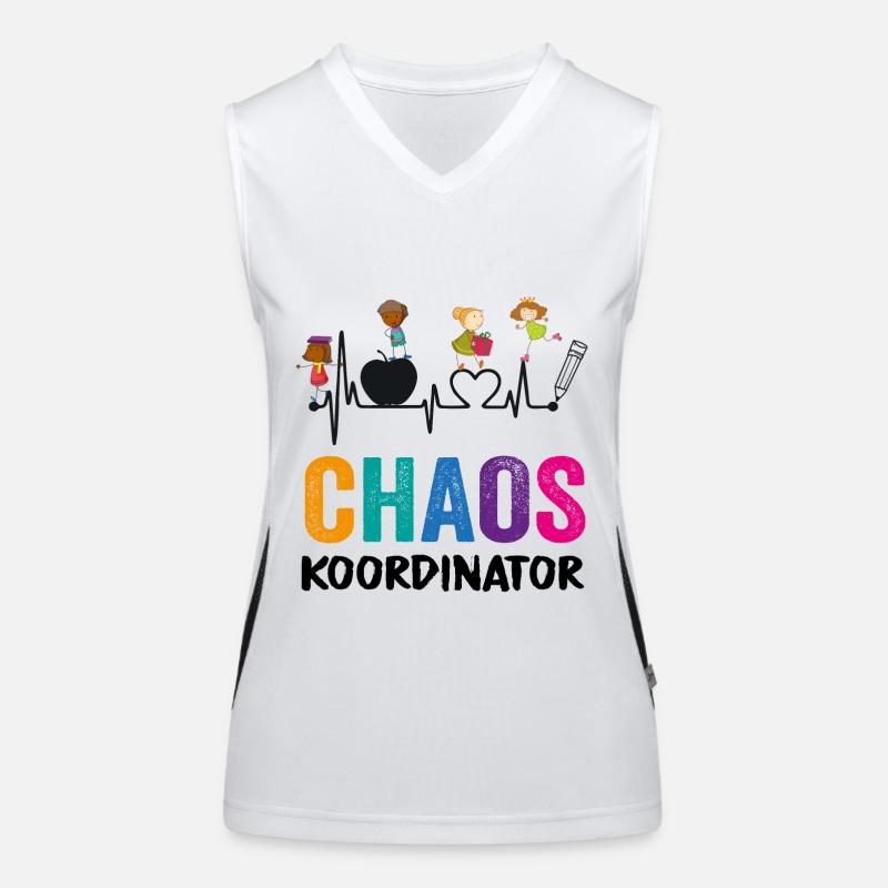 Chaos Coordinator Enseignant Funny Motif Gift Débardeur respirant contrasté Femme