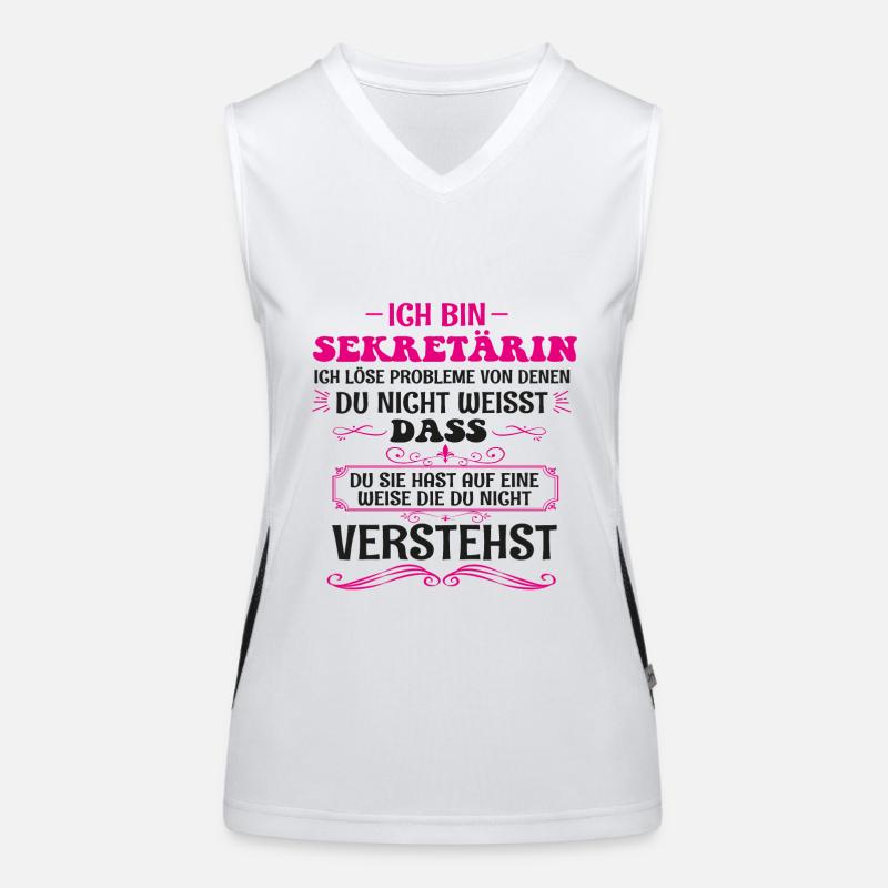 Funny Secretary, Secretaries Profession Gift Women's Functional Contrast Tank Top