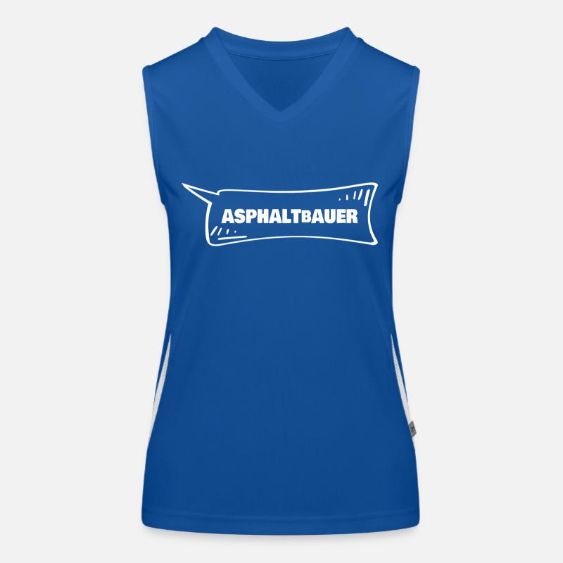 Asphalt paver as a speech bubble Women's Functional Contrast Tank Top