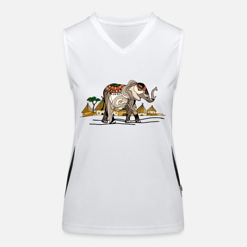 Elefant Funktionelles Kontrast-Tank Top für Frauen