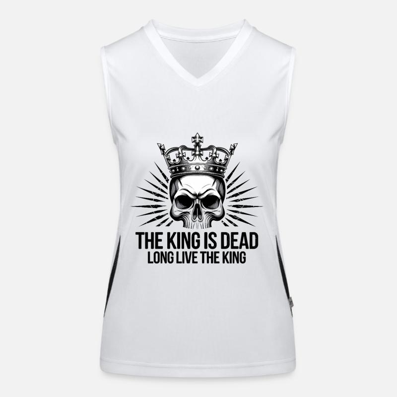 The King is Dead long live the King Statement Funktionelles Kontrast-Tank Top für Frauen