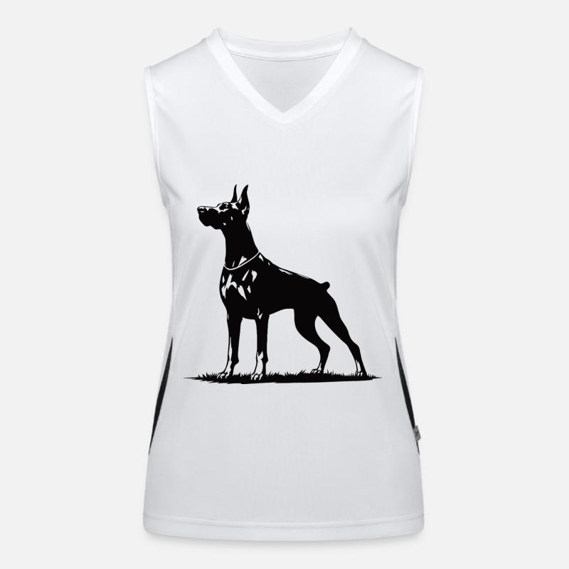 Doberman Design – Un chien de garde puissant et élégant Débardeur respirant contrasté Femme