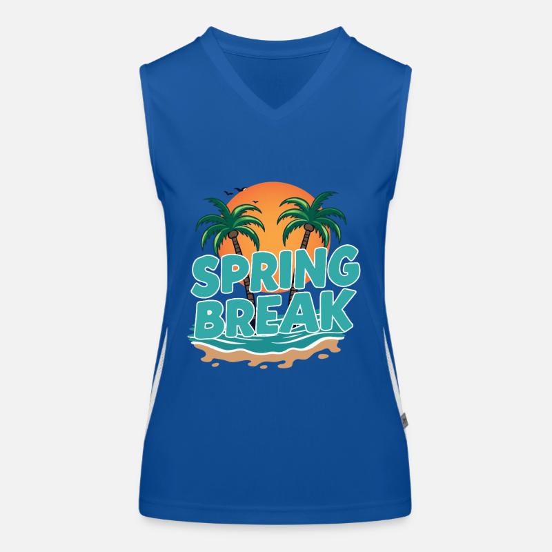 Spring Break Palm Trees Beach Women's Functional Contrast Tank Top
