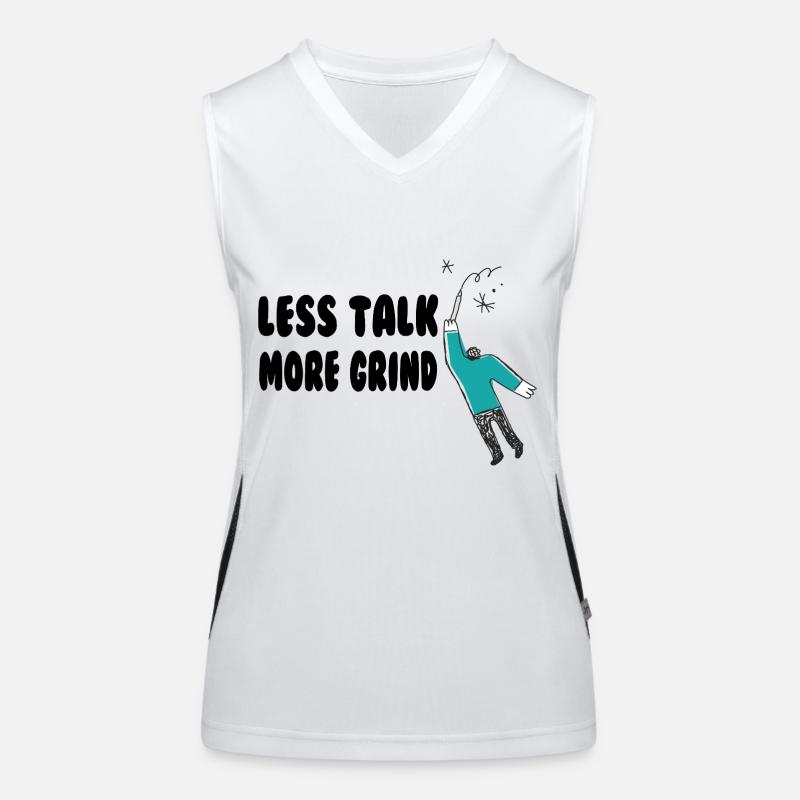 Less Talk More Grind – Hustle in Silence Tee Women's Functional Contrast Tank Top