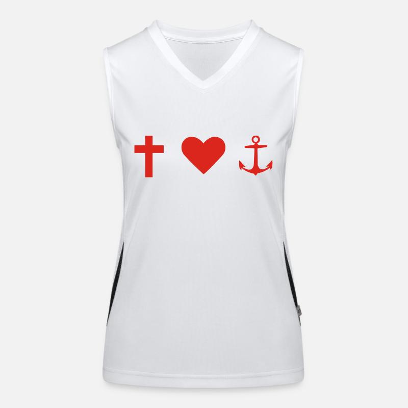 glaube, liebe, hoffnung Funktionelles Kontrast-Tank Top für Frauen