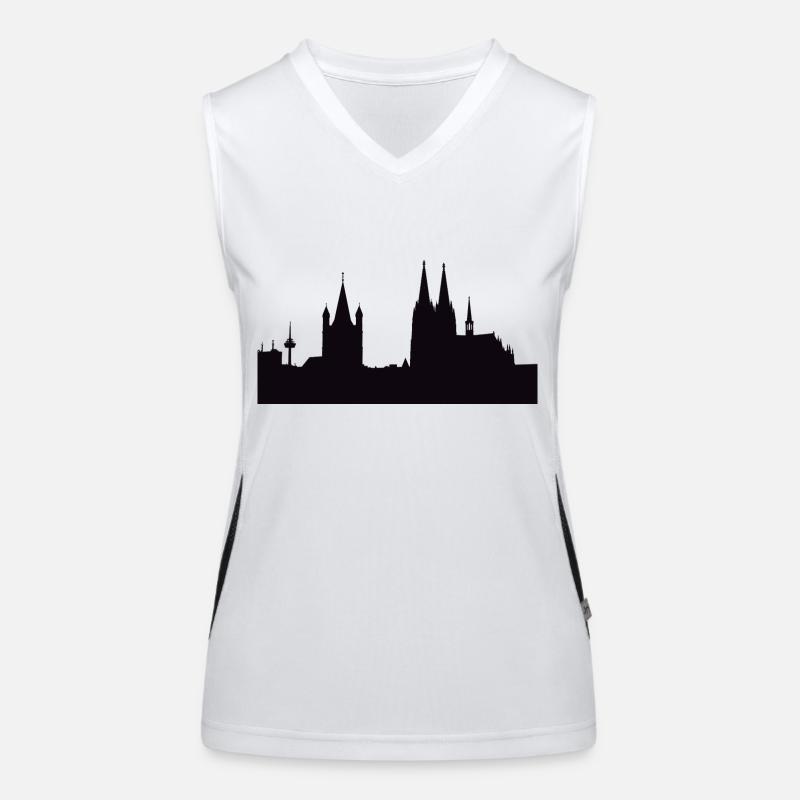 Köln Panorama! Dom Köln Karneval Funktionelles Kontrast-Tank Top für Frauen