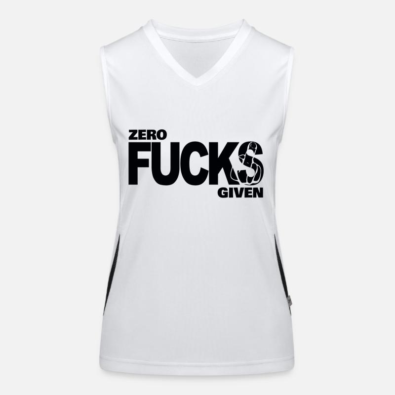 Zero fucks given Funktionelles Kontrast-Tank Top für Frauen