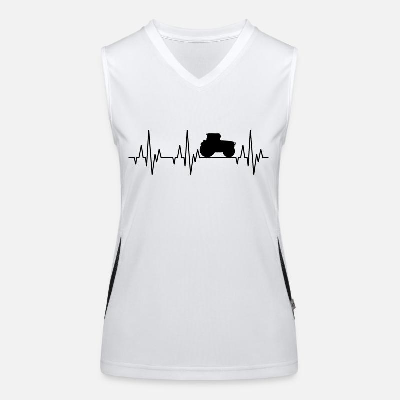Herzschlag EKG Traktor Trecker Ackerschlepper Funktionelles Kontrast-Tank Top für Frauen