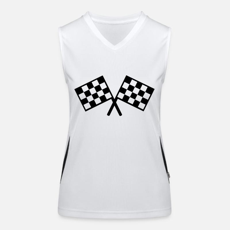 flags - car race Women's Functional Contrast Tank Top
