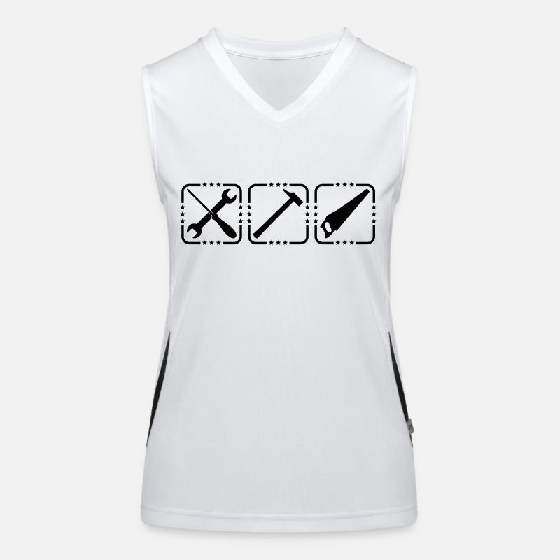 Craftsman Tools Logo Design Débardeur respirant contrasté Femme