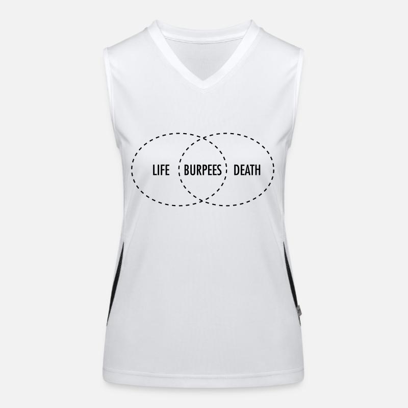 Life - Burpees - Death (intersection) Débardeur respirant contrasté Femme
