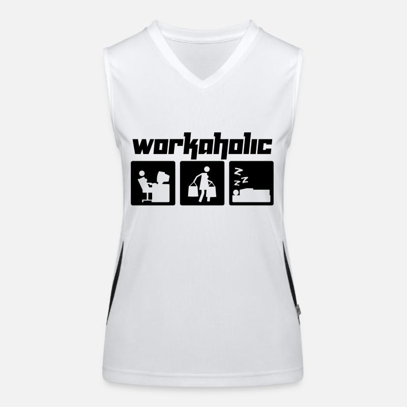 Workaholic (Vektor) Funktionelles Kontrast-Tank Top für Frauen