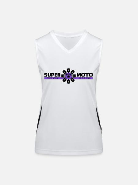 SUPER MOTO Monkey Circle purple - Women's Functional Contrast Tank Top - white/black - Front
