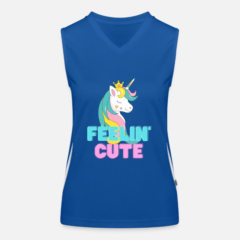 Feeling Cute Einhorn Funktionelles Kontrast-Tank Top für Frauen