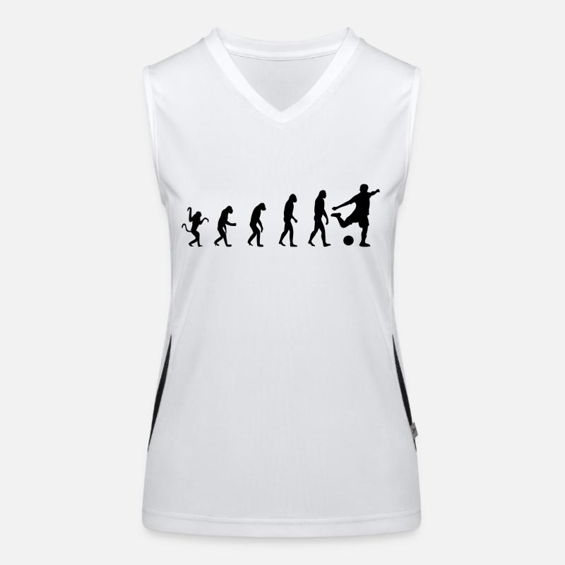 Fußball Evolution Fußballer Geschenk Funktionelles Kontrast-Tank Top für Frauen