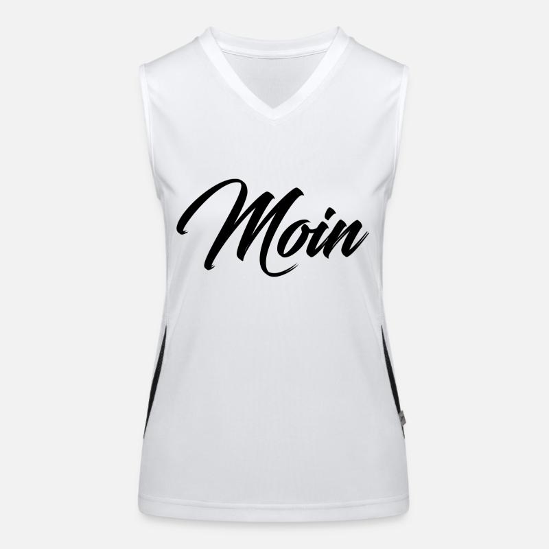 Moin Begrüßung Grußformel Geschenk Funktionelles Kontrast-Tank Top für Frauen