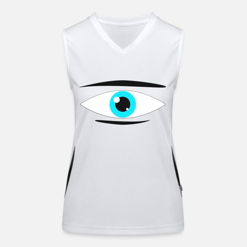 Oeil Manga turquoise Débardeur respirant contrasté Femme