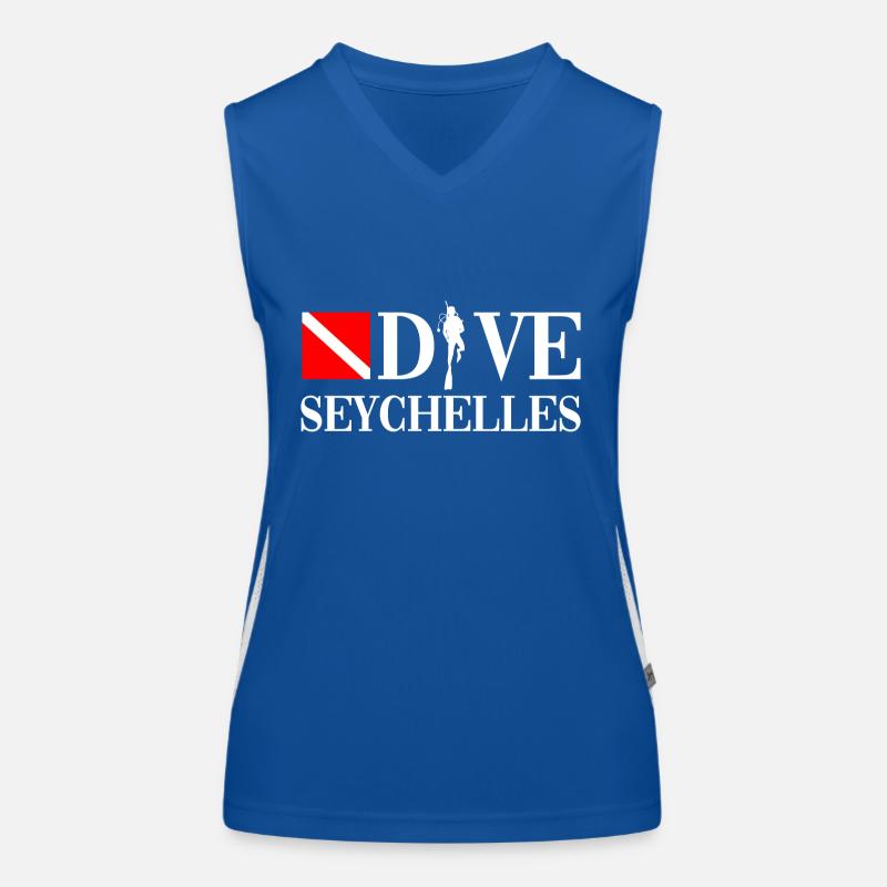Dive Seychelles - Indian Ocean Funktionelles Kontrast-Tank Top für Frauen