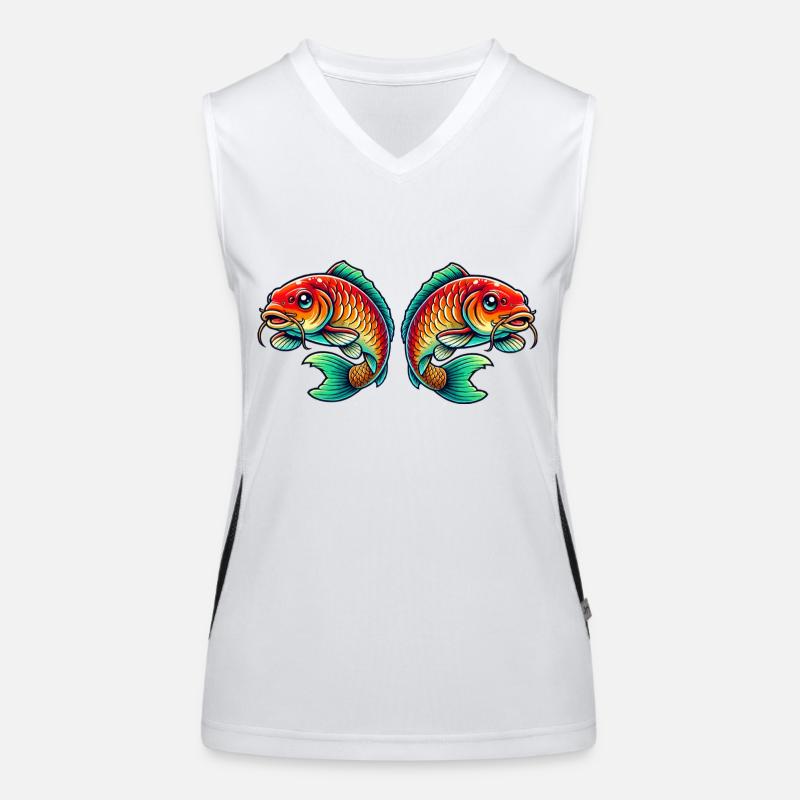 Fisch Karpfen Funktionelles Kontrast-Tank Top für Frauen