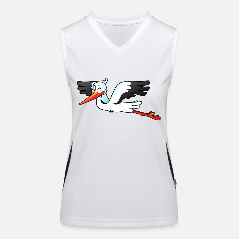 stork - Women's Functional Contrast Tank Top - white/black