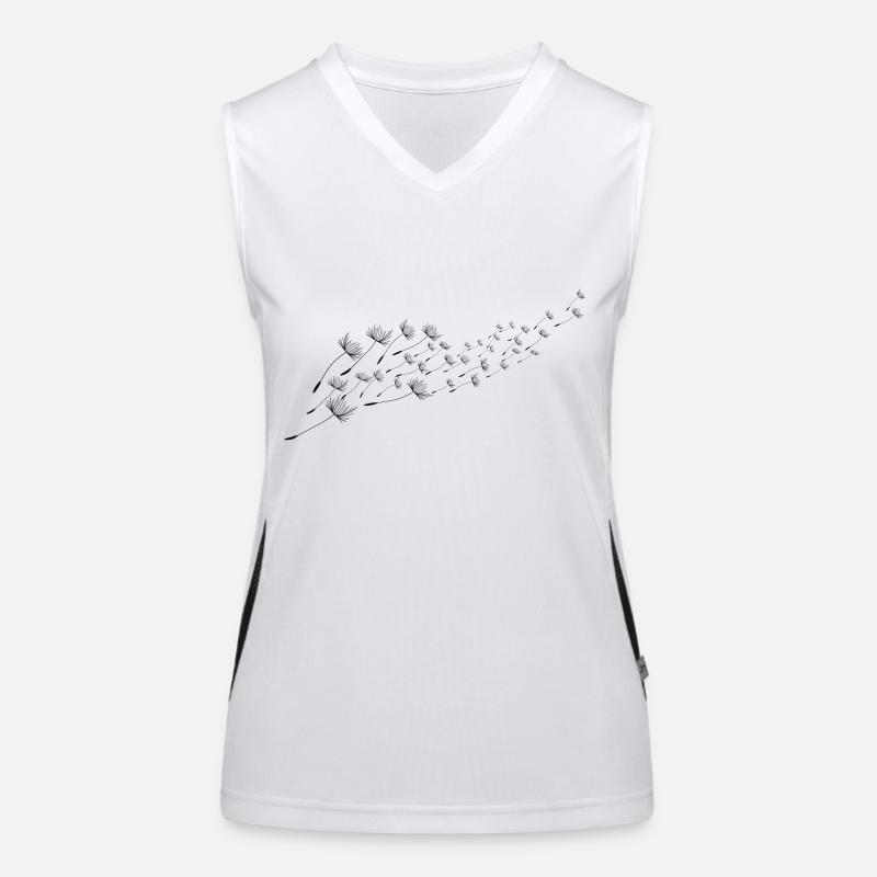 Pusteblume Löwenzahn Fliegende Samen Funktionelles Kontrast-Tank Top für Frauen