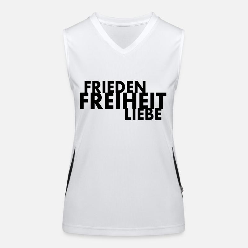 Frieden freiheit liebe Funktionelles Kontrast-Tank Top für Frauen