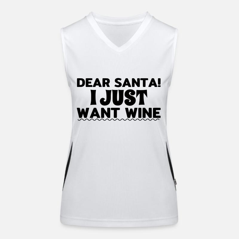 Dear Santa! i just want wine Women's Functional Contrast Tank Top