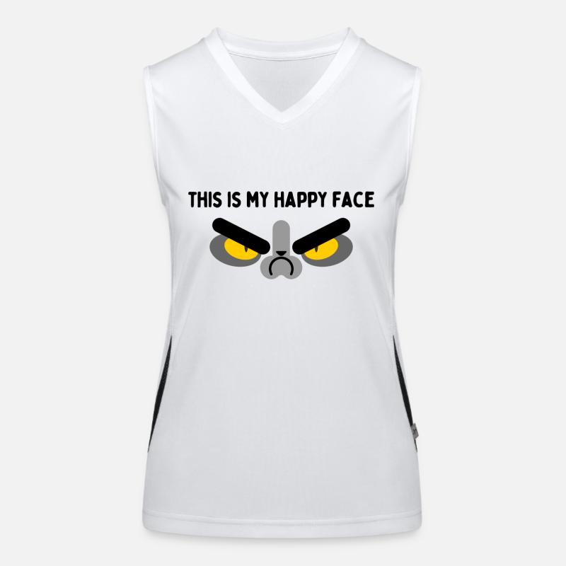 Grumpy Face Women's Functional Contrast Tank Top
