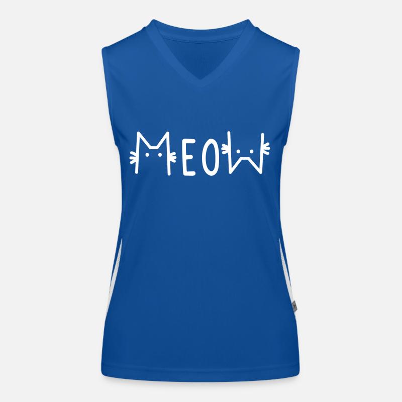 Meow Miau Katze Spruch Geschenk Funktionelles Kontrast-Tank Top für Frauen