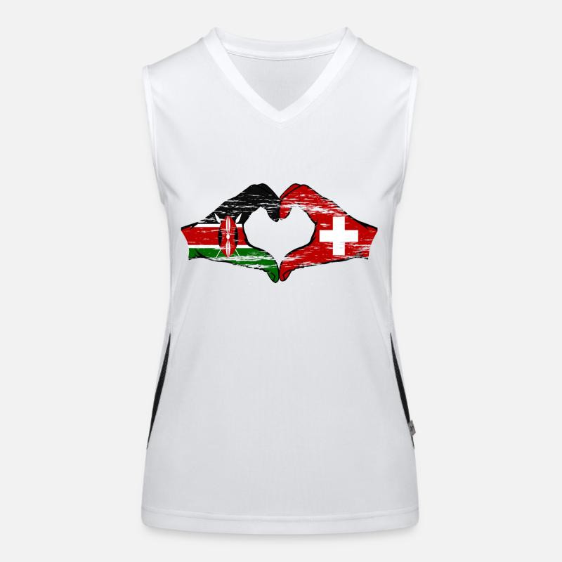 Kenya Suisse Mains Forme Coeur Utilisé Débardeur respirant contrasté Femme
