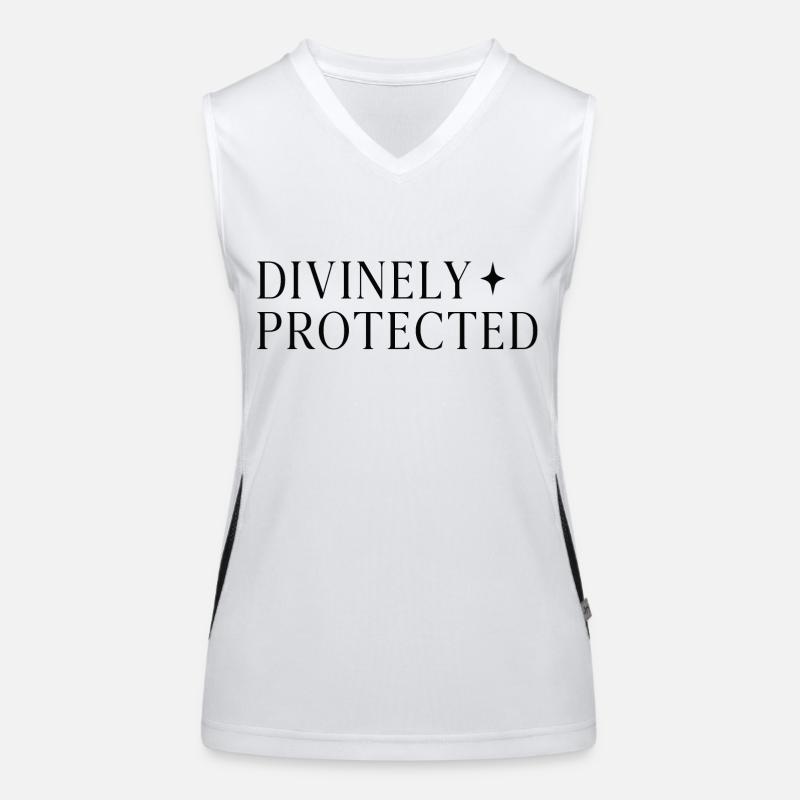 Divinely Protected black print Funktionelles Kontrast-Tank Top für Frauen