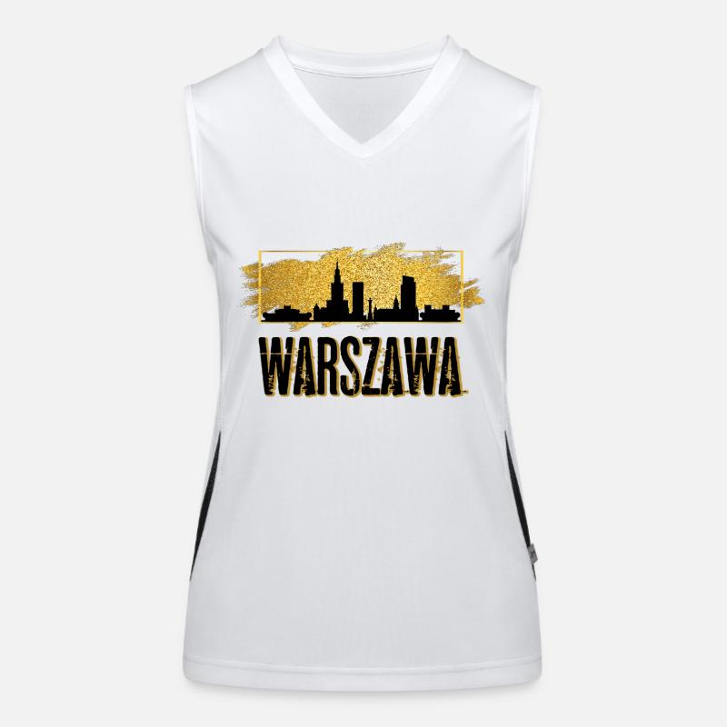 Varsovie Varsovie Pologne Ville Skyline Home Or Débardeur respirant contrasté Femme