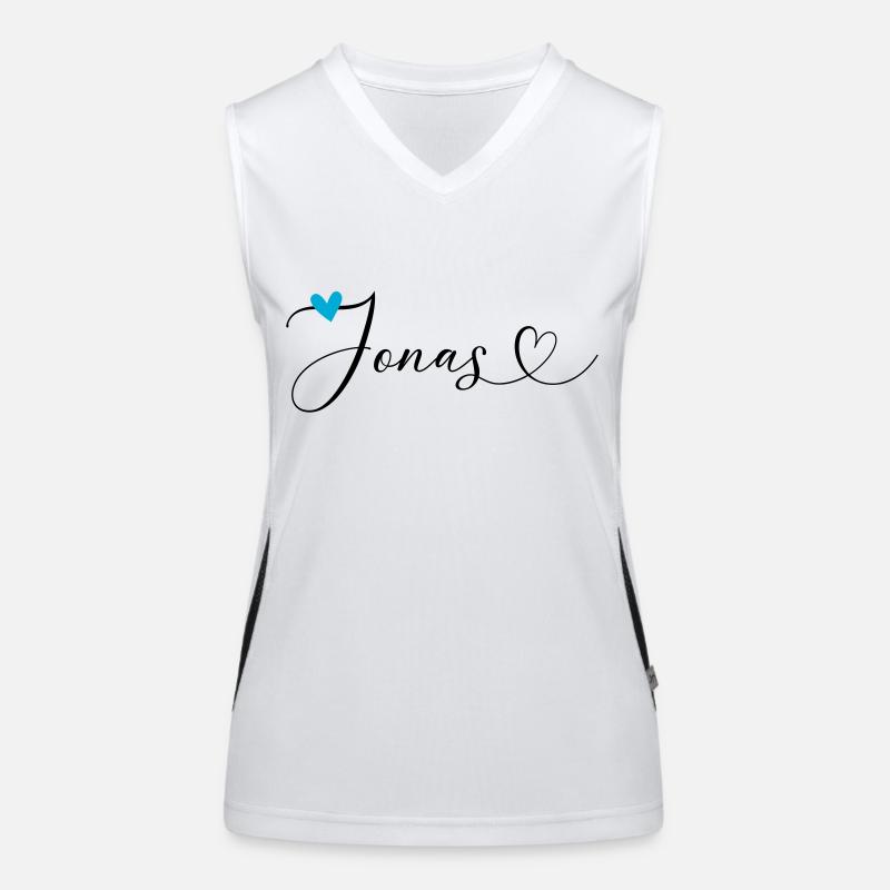 Jonas Nom Prénom Calligraphie Coeur Débardeur respirant contrasté Femme