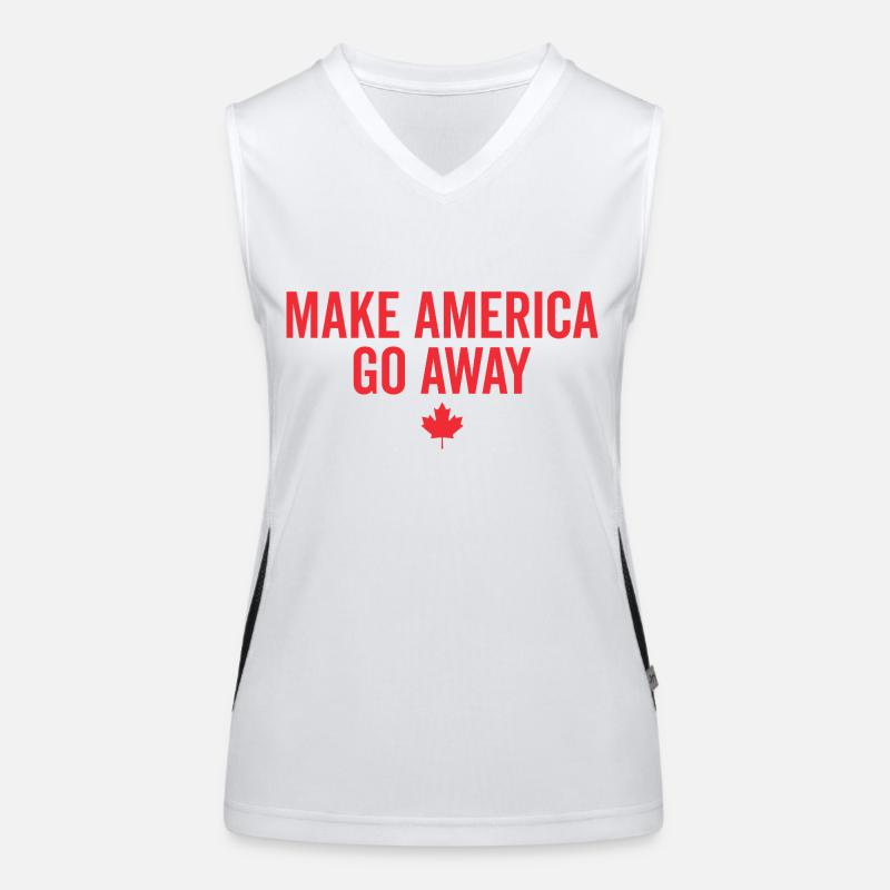 Make America Go Away Maple Leaf Débardeur respirant contrasté Femme