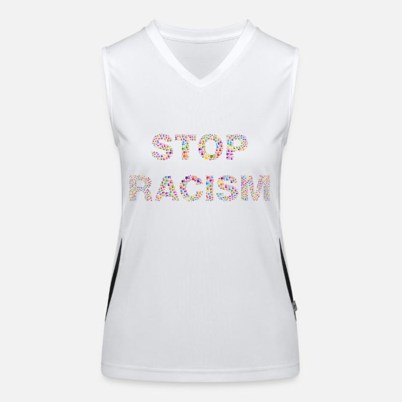 Stop Racism Funktionelles Kontrast-Tank Top für Frauen