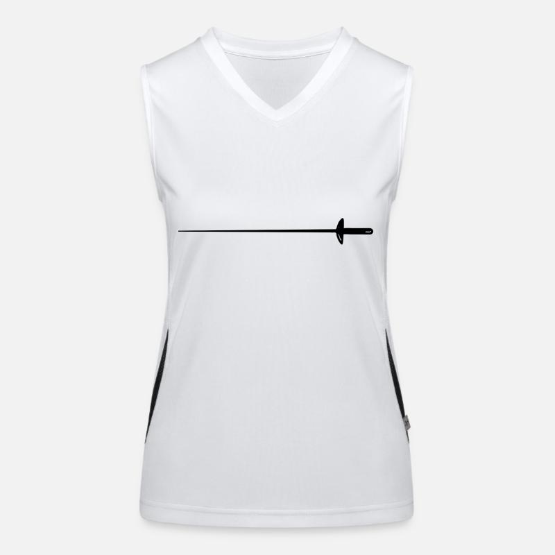 fencing fights floret sword parry samurai10 Women's Functional Contrast Tank Top