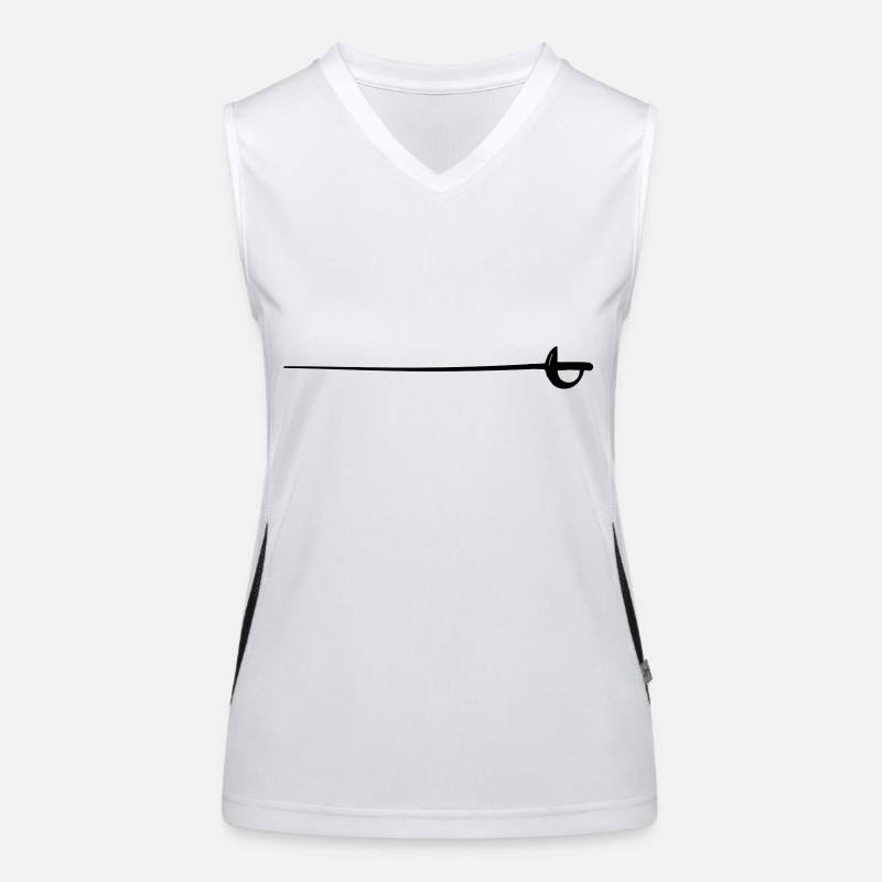 fencing fights floret sword parry samurai18 Women's Functional Contrast Tank Top