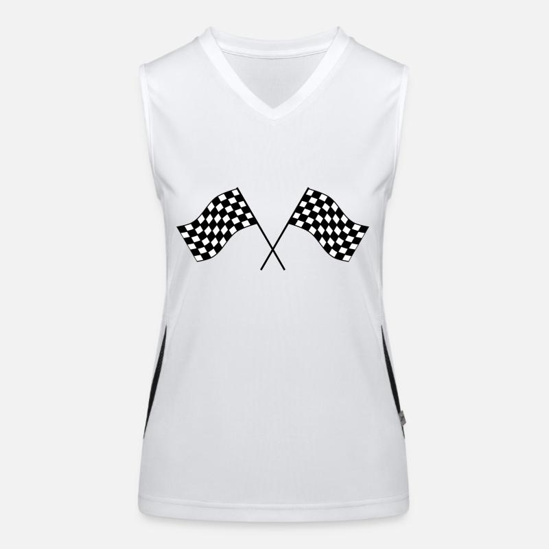 Drapeau à damier d’arrivée Flag Race End end station Idea Débardeur respirant contrasté Femme