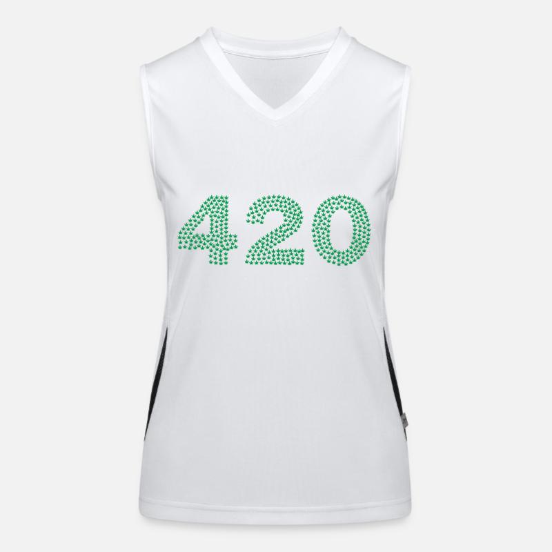 420 Hanfblätter Cannabis Geschenk Geschenkidee Funktionelles Kontrast-Tank Top für Frauen