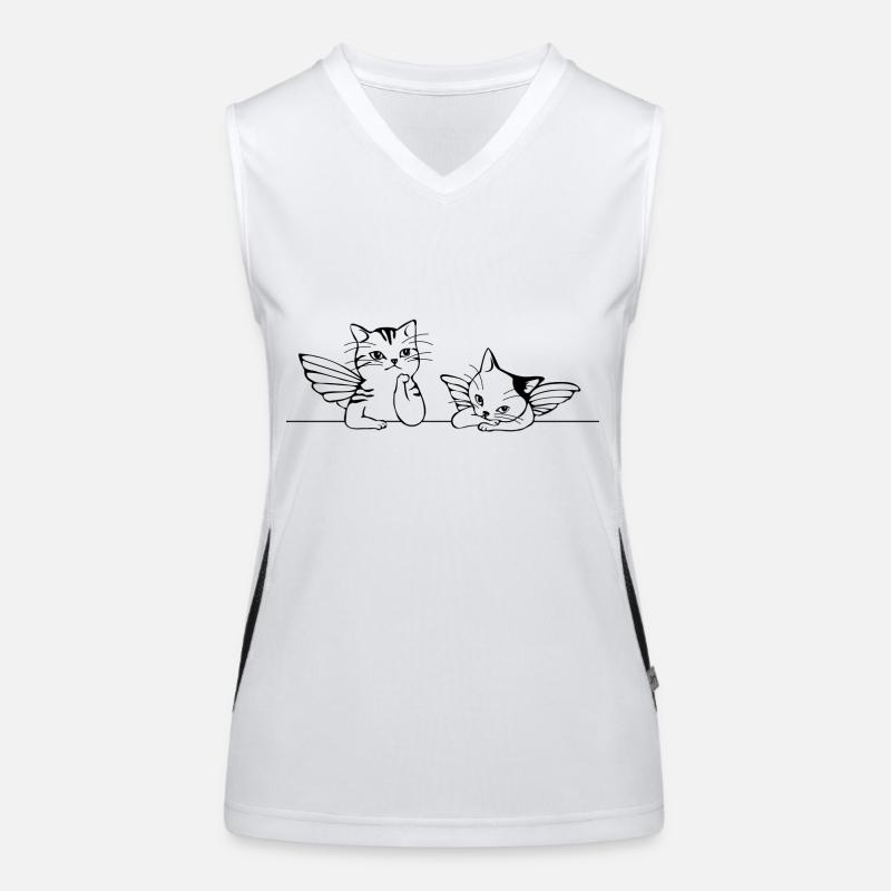 idée cadeau de chat Ange Débardeur respirant contrasté Femme