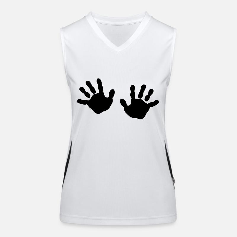 baby - hands - handprint Women's Functional Contrast Tank Top