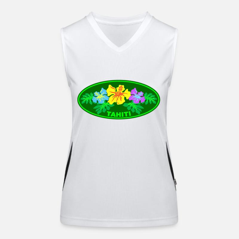 tahiti hibiscus Women's Functional Contrast Tank Top