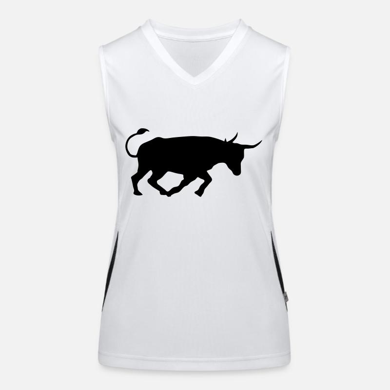 fighting bull andalusia spanish basque bull Women's Functional Contrast Tank Top