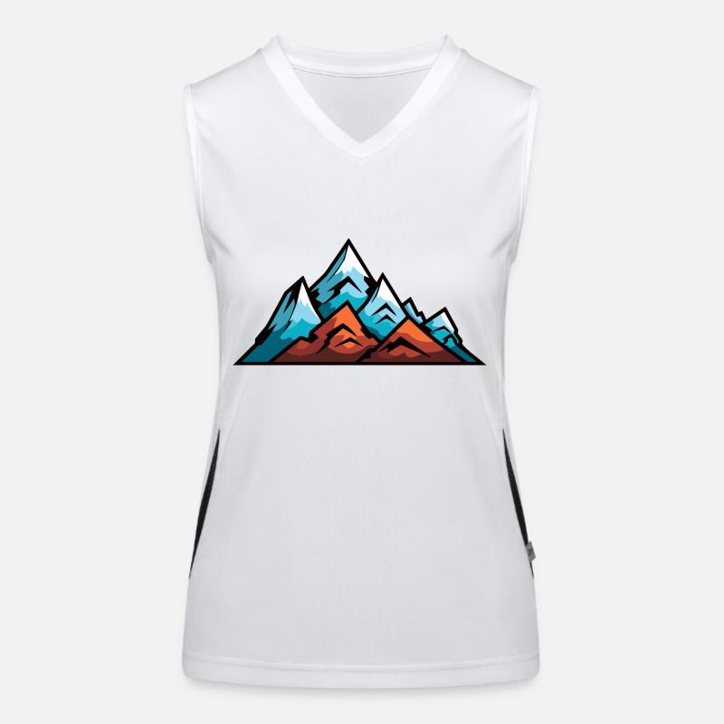 Berge Symbol Bergsteigen Funktionelles Kontrast-Tank Top für Frauen
