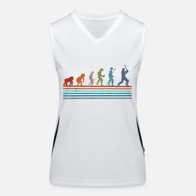 Retro-Vintage-Cricket-Evolution Funktionelles Kontrast-Tank Top für Frauen